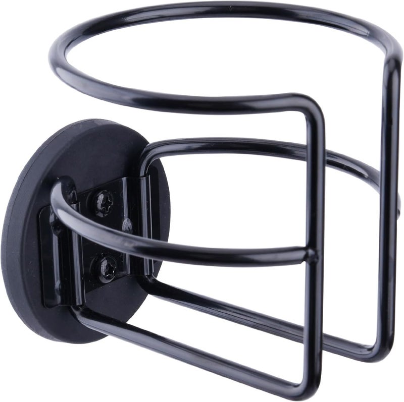 LEKUSHA Magnetic Cup Holder with 2 Screws Mount, Full Covered Bus Tractor Cup Holder, Magnet Drink Holder for Bottle, Black Pack of 1 - Image 1